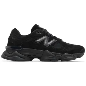 New Balance 9060 Triple Black Suede Mens Unisex Chunky Sneaker U9060BPM Black Cat All Seasons Round Toe Comfort Everyday Wear Running Trainer Laces Closure 100% Authentic Ready to Ship