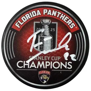 Tomas Nosek Autographed Florida Panthers (2025 Stanley Cup Champs) Hockey Puck - JSA