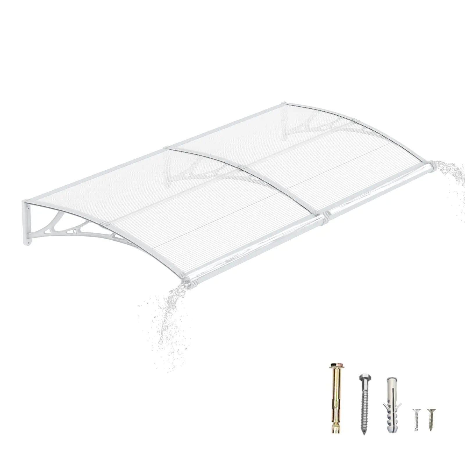 Modern White Outdoor Awning for Doors and Windows, Durable All-Weather Canopy for Porch, Entryway and Patio
