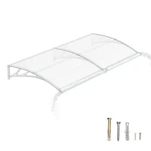 Modern White Outdoor Awning for Doors and Windows, Durable All-Weather Canopy for Porch, Entryway and Patio