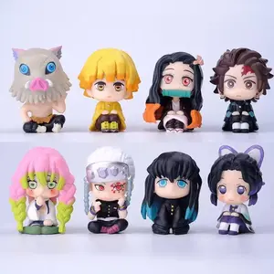 8-Piece Set Figures Demon Slayer Characters Figurines, Tanjiro Nezuko Inosuke Sanemi Christmas Decorations, Perfect Office Room Ornaments, Anime Figure