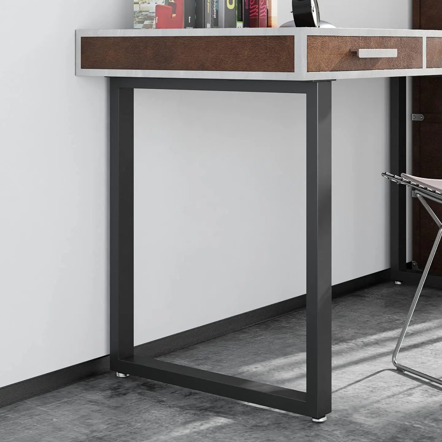 Heavy Duty Metal Table Legs 28x24 Inch Industrial Desk Legs for Dining Table Computer Desk Office Table Black 2 Pack Furniture Legs for Kitchen Living Room Workstation Support, Living Room Table for Sofa Side, Bedroom, Office