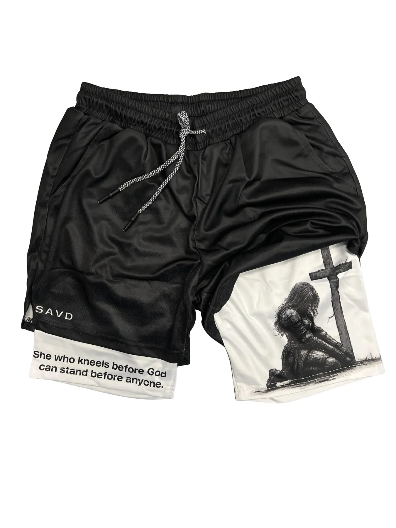 THE CROSS Performance Shorts Summer Double Layer Beach Pants Fitness Training Pant Sports