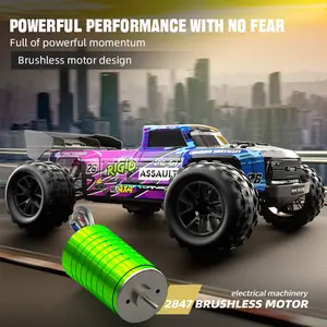 1：14 Brushless High-Speed Four-Wheel Drive，2.4G Remote Control Off-Road Truck, , Battery Powered, USB Charging, Top Speed 70km/h, Suitable for Users Aged 14 and Above with Soft Pack Battery RC