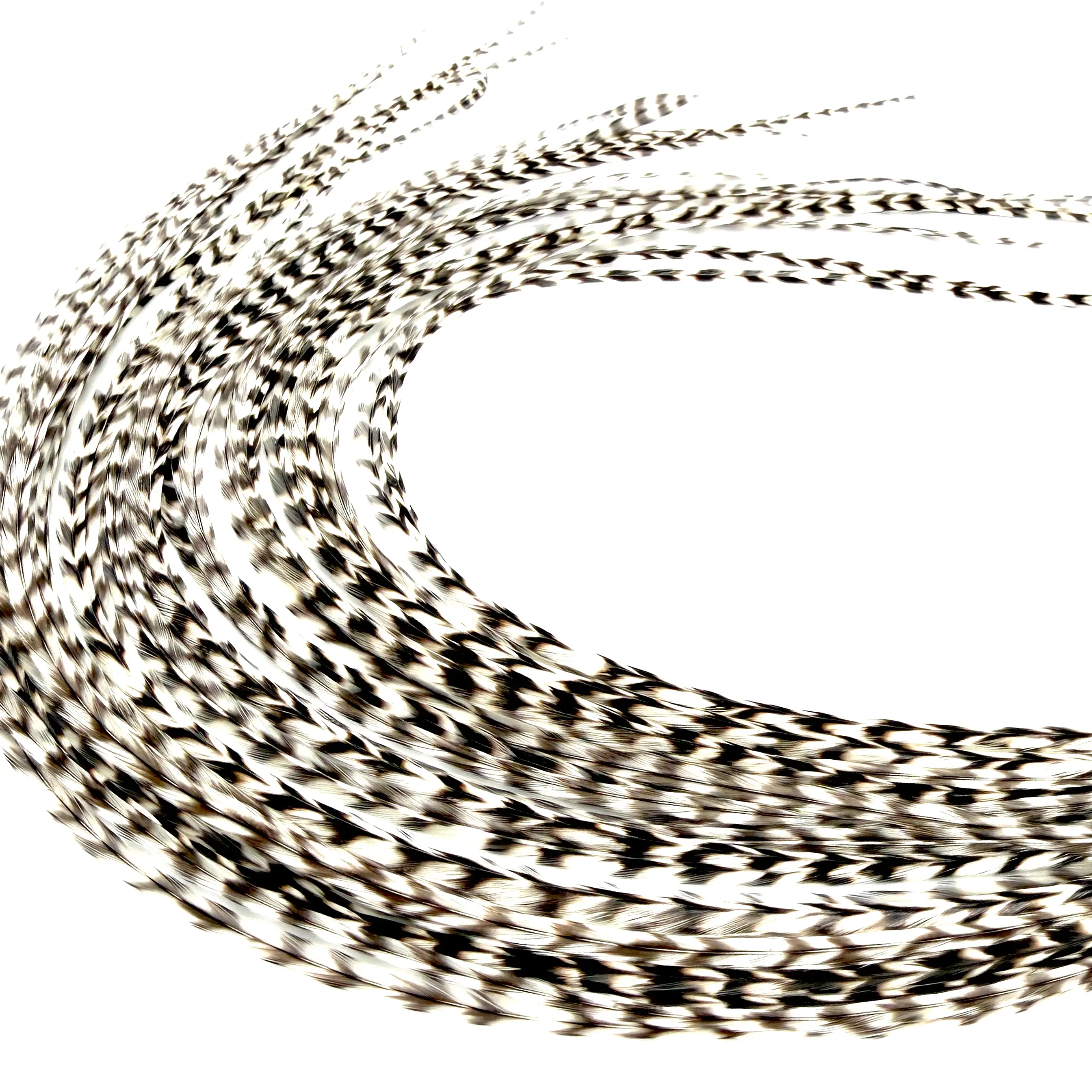 Real Black & White Grizzly Color Feather Hair Extensions Clip-In DIY Kit (21 Pc) | 8”-14” length | Boho Festival + Western Cowgirl Hair | Heat Safe, No Damage, Salon Quality