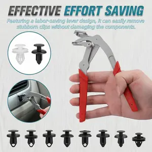 Multi Functional Auto Fastener Removal Pliers Heavy Duty 4 in 1 Quick Release Clip Puller Tool for Car Trim Door Panels Interior Emergency Roadside Repair