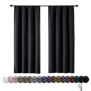 2-Piece Bedroom Blackout Curtains, 63 Inch Length Set, Thermal Insulation Panels with Rod Pocket Design, Home Decor & Privacy Protection, Thermal Insulated Curtain, Heavy Curtain