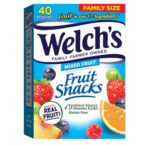 Fruit Snacks, Mixed Fruit, Perfect Halloween Candy Bulk Pack, Gluten Free, Individual Single Serve Bags, 0.8 oz (Pack of 40)