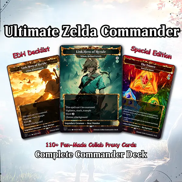 Zelda Commander Deck | Link Voltron MTG Proxy EDH Deck | 100 Custom MTG Cards