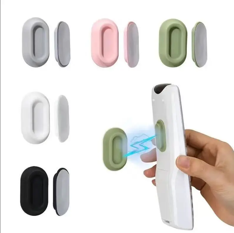 5-Pcs Metal Dual Magnetic Wall Mounted Holder - No-Drill Self-Adhesive Silicone Space Saving Organizer for Home, Office TV Remotes (Shop Wall Organizer Compatible with Fan & Air Conditioner Remotes),dorm essentials,home decor