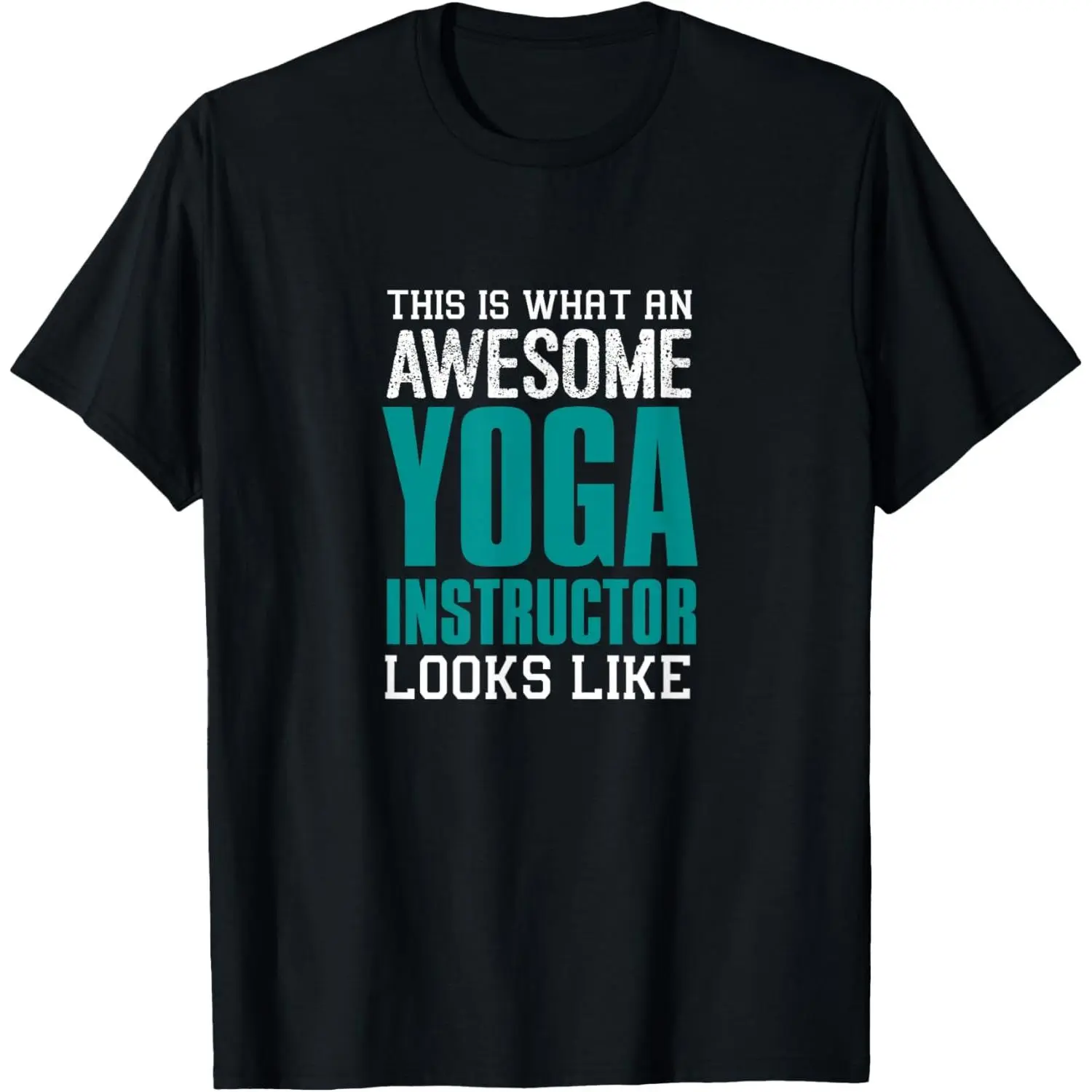 Women's "Awesome Yoga Instructor" Graphic T-Shirt, Casual Distressed 100% Cotton Streetwear Top, Funny Yogi Gift