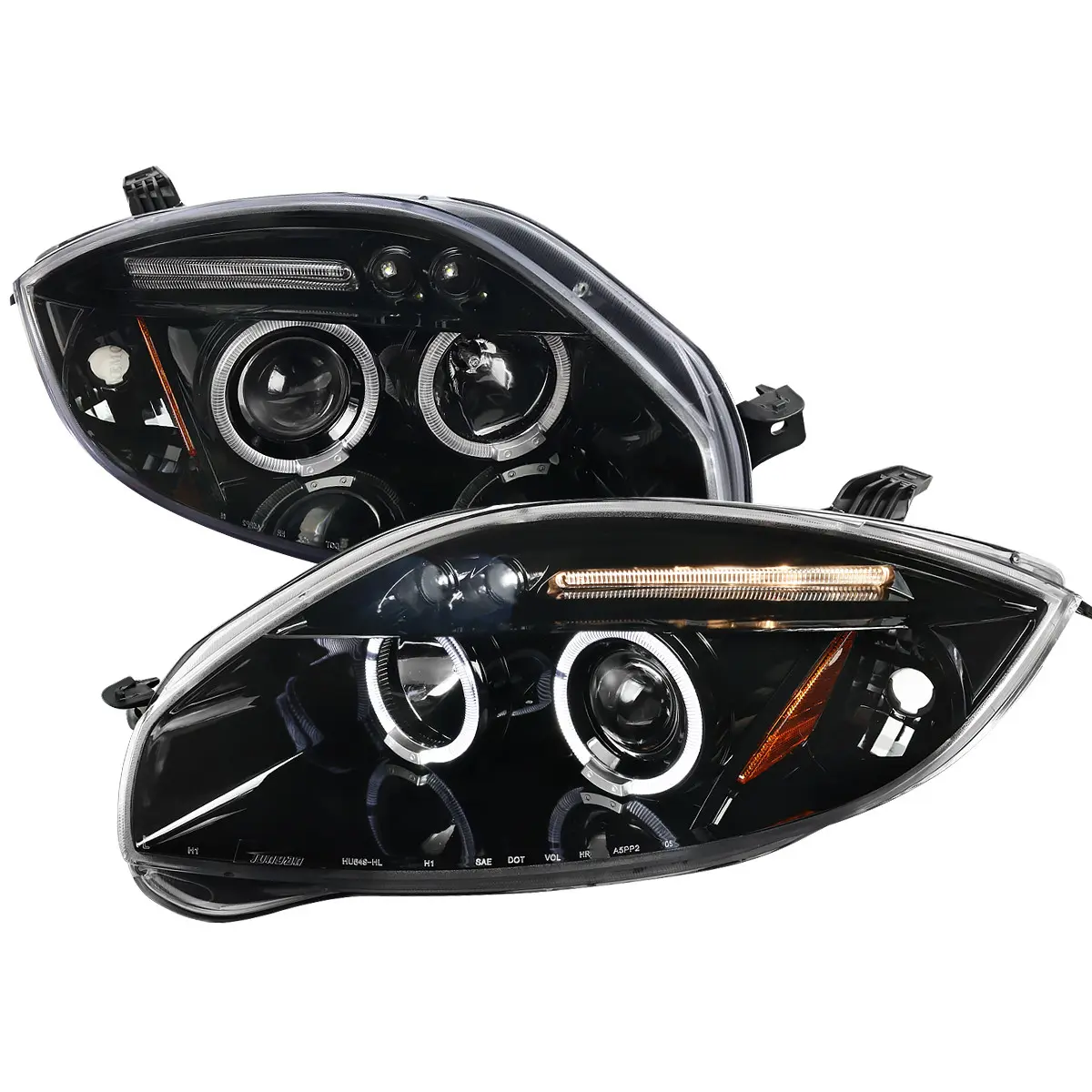 2006-2012 Mitsubishi Eclipse Dual Halo Projector Headlights (Jet Black Housing/Clear Lens)