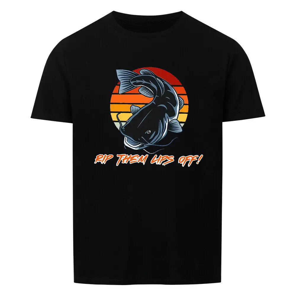 Men's Streetwear Fishing T-shirt, 100% Cotton Round Neck Top with Catfish Graphic Slogan, Shortsleeve Regular Size Durable Print, Dad Gift, All Seasons, Short Sleeve Tee, Casual, Father's Day