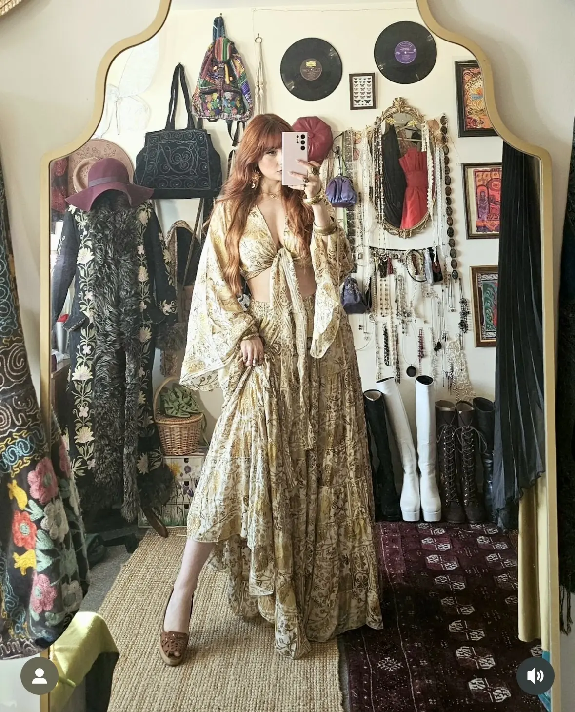 Bohemian Long Ruffle Skirt Set , Floral Printed Festival Summer Skirt and wrap top , Light, Flowy Elegant Outfit, Hippie Maxi Skirt and top,Retro Style
