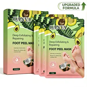 OANVA Foot Peeling Mask 3 Pack Repairs Heels & Removes Dry Dead Skin Callues for Baby Soft FeetAvocado oil & Coconut oil Exfoliating Foot Peel Mask for Dry Cracked Feet. Summervibes