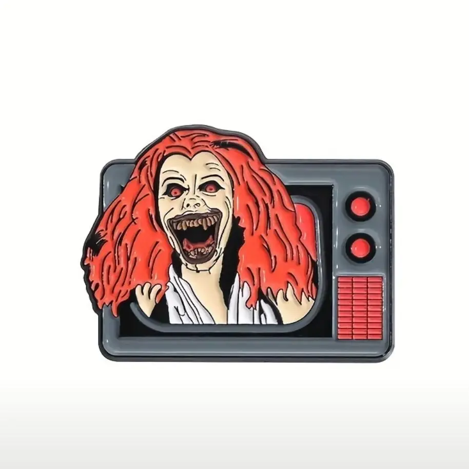 Horror vampire movie t.v enamel pin