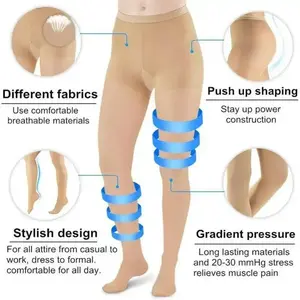 2 Pairs Compression Pantyhose 20-30 mmHg Closed Toe Opaque Graduated Support Hose ocking for Women Relieve Varicose Veins