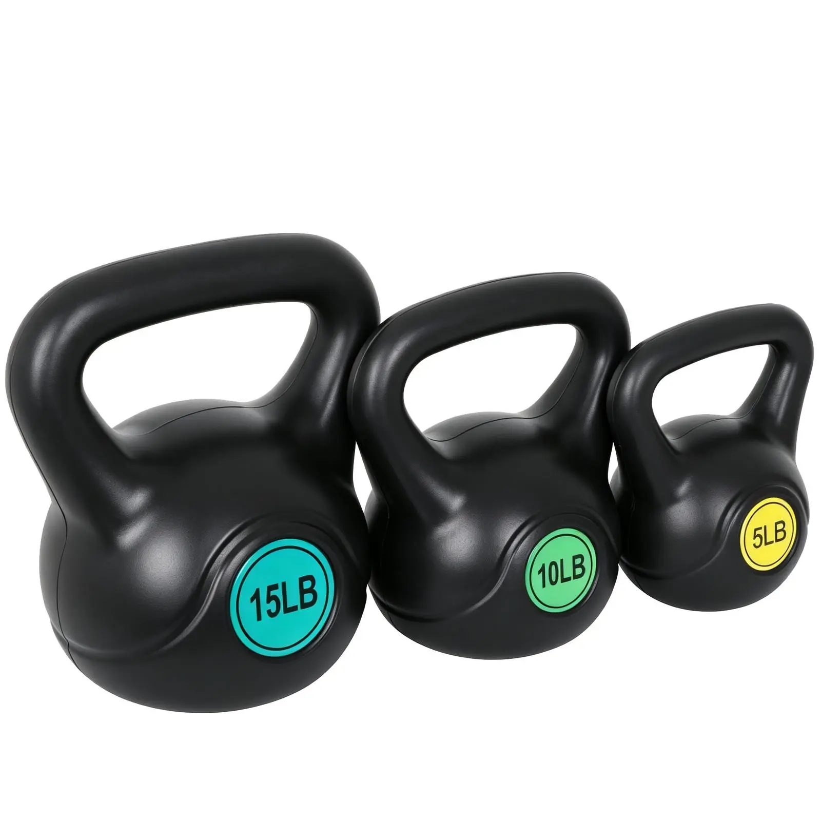 Segawe PE-Cement-Sand Filled Kettlebell Set 30/45 Pound Options for Gym Weight Training Workouts with Ergonomic Grip, Color Coding for Full Body Fitness