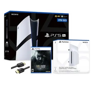 PlayStation 5 Pro 3TB SSD Console with Disc Drive, Wireless Controller and Resident Evil Village - CFI-7019 PS5 Pro