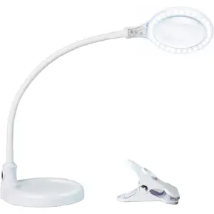 LightView Pro Flex 2 in 1 Magnifying Desk Lamp, 2.25x Light Magnifier, Adjustable Magnifying Glass with Light for Crafts, Reading, Close Work