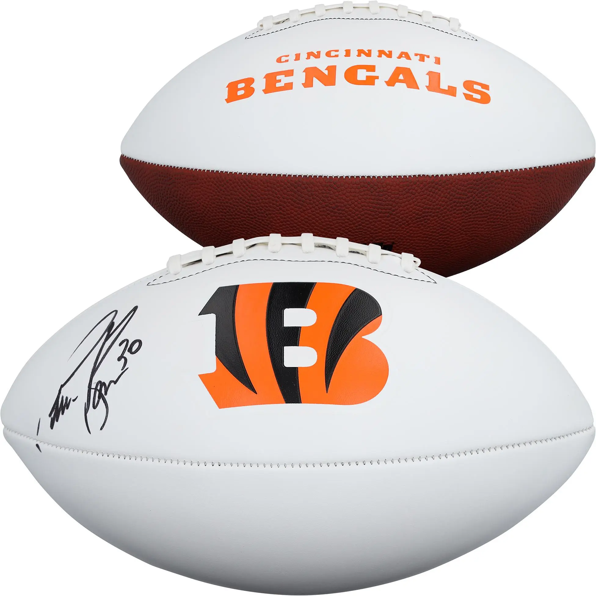 Chase Brown Cincinnati Bengals Autographed Franklin White Panel Football - Fanatics Authentic Certified