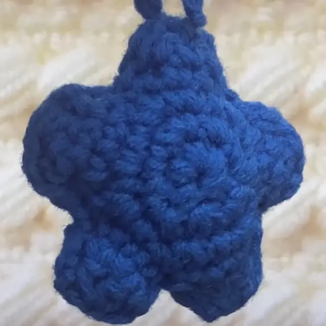 Soft Crochet Star Keychain