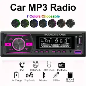 1pc Car Radio Stereo Multimedia Car Audio 1Din Wireless M3 Player 60W x 4 FM Receiver with IR Remote Control, AUX/USB/TF Card Slot, 4K UHD Display, 4K HDR, 4K UHD Video