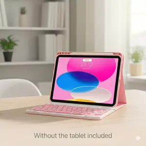 Pink Productivity Powerhouse iPad 10th Gen (10.9") Keyboard Case | Detachable Bluetooth Keyboard & Built-in Pencil Holder