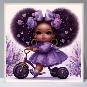 African Girl Pattern DIY Diamond Arts Colorful Painting Kit without Frame, DIY Decorative Art Picture for Beginner, Wall Art Decor for Home Living Room Bedroom