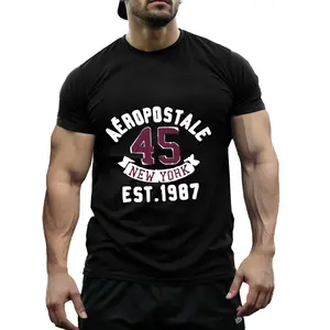 Aeropostale Men's Graphic Tee - 100 Cotton, Crew Neck, Short Sleeve, Regular Fit, Casual Boho Print, All-Season Wear, Non-Stretch Fabric, Sports Style for Adults & Teens