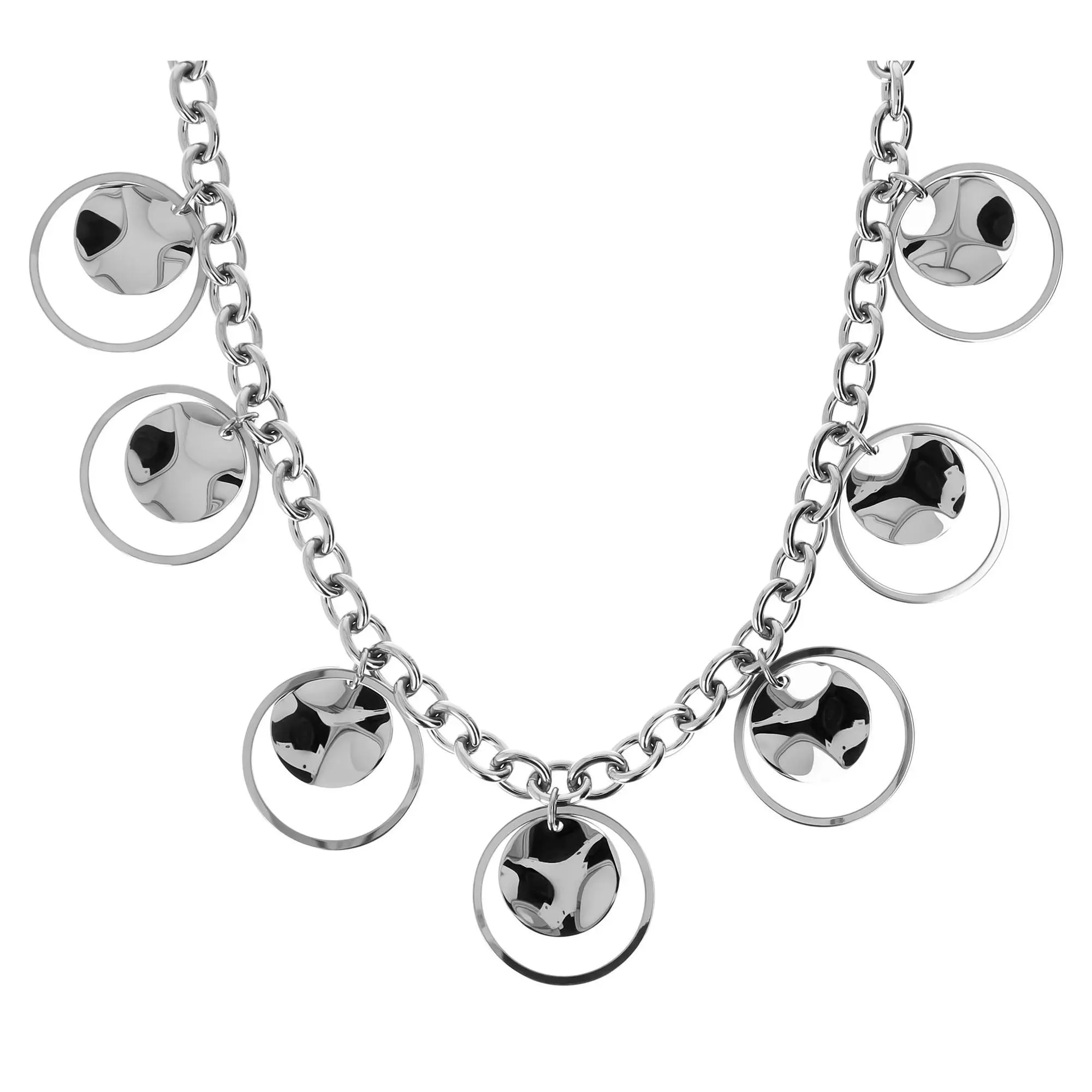 Steel by Design 18" Disc and Circle Necklace