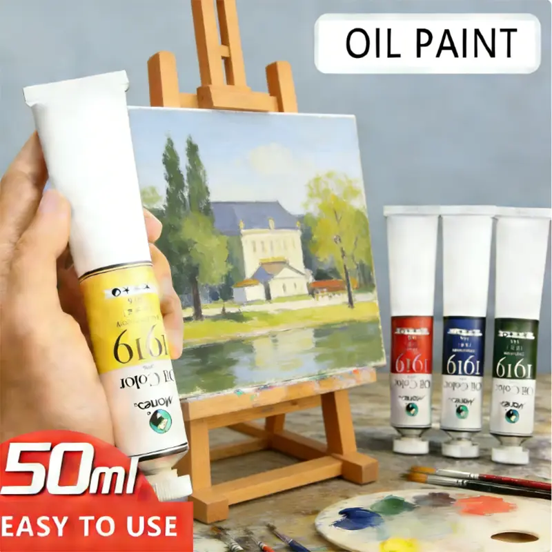 MARIES Oil Paint, 50ml per tube, 5 tubes per box. Each tube is individually packaged, compact and easy to use. The paint features bright and fine colors, suitable for oil painting enthusiasts