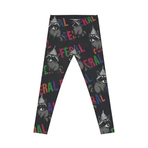 Feral Raccoon Leggings  Funny Animal Print Pants for Women  Bold Gift for Animal Lovers