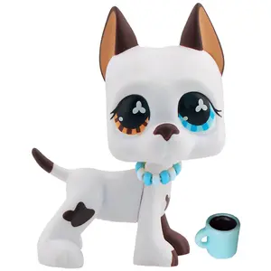 Mini Pet Shop Great Dane #577 Dog Decoration with Fashion Accessories Miniature Bobble Head Collie Compatible with LPS CollChristmas Halloween Gift Ornaments Collectible Figurines Doll Figurines Statue Bection Birthday obblehead