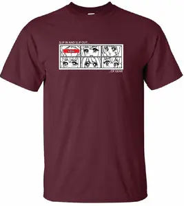 In.focus Brand Menswear Burgundy Anime Inspired Tee - Slip In & Out of Gear Design, Premium Preshrunk Material, car enthusiast