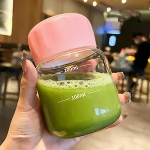 High-Profile Mini Cup, Matcha Shaker Cup, Cute Coffee Fat Cup, Portable Mini Cup, Simple Glass Cup with Measurement Marks