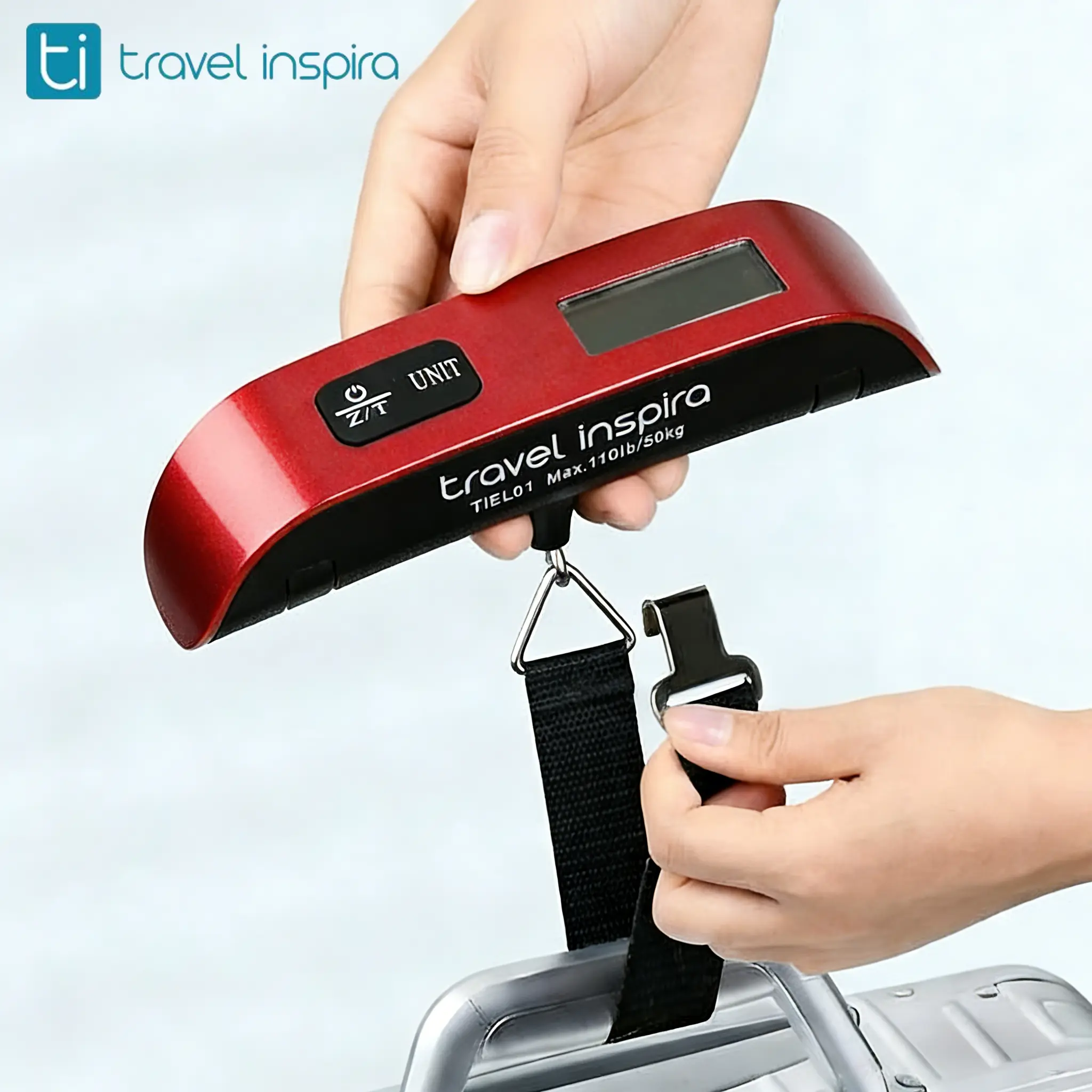 Travel Inspira Digital Luggage Scale, Portable Pet Scale for Accurate Weighing, 110lbs Hanging Baggage Scale with Backlit LCD Display, Portable Suitcase Weighing Scale with Hook & Strong Straps, Battery Included, TikTokShopSpringGlowUp
