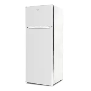 Commercial Cool 7.7 Cu. Ft. Top Mount Refrigerator with Freezer, Top Mount Fridge with 2 Adjustable Glass Shelves and Vegetable Crisper, Full Width Freezer with Removable Wire Shelf, White