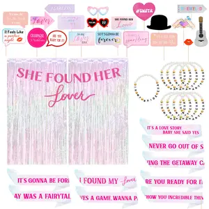 Taylor-Inspired Bachelorette Party Decorations | Friendship Bracelets, Sashes, Banner, Fringe Curtains & Photo Booth Props