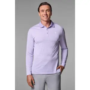 Men's Erodym Long Sleeve Sports Polo | Lavendula/White Stripe