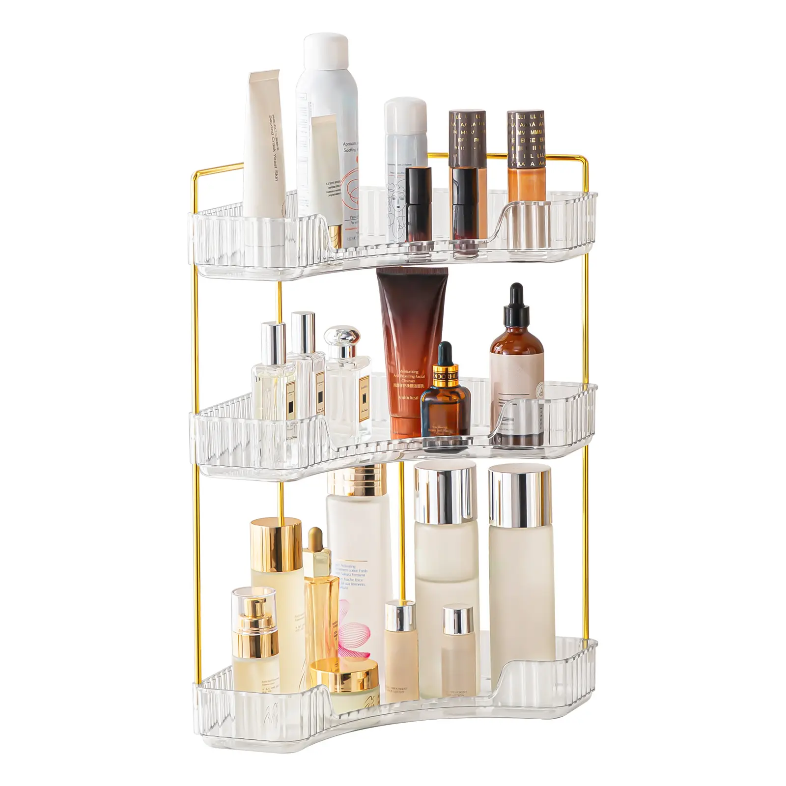 Corner Bathroom Counter Organizer, Perfume Tray and Vanity Organizer, Multi-Purpose Makeup Cosmetic Storage, Large Corner Storage Organizers for Bathroom Kitchen, Vanity Organizer