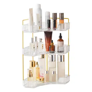 【Valentine's Day Gift】Corner Bathroom Counter Organizer, Perfume Tray and Vanity Organizer, Multi-Purpose Makeup Cosmetic Storage, Large Corner Storage Organizers for Bathroom Kitchen, Vanity Organizer
