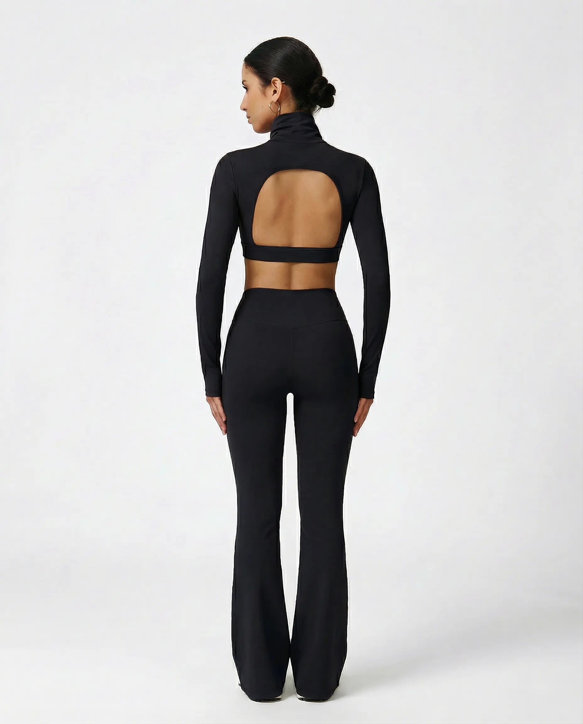 OPEN-BACK HIGH-NECK CROP TOP