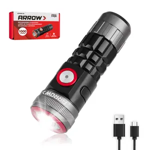 Arrow 1000 Lumens EDC Flashlight with Clip, USB-C Rechargeable LED Mini Flashlights, IPX7 Waterproof Pocket Flashlight 6 Modes for Hiking, Camping, Emergency
