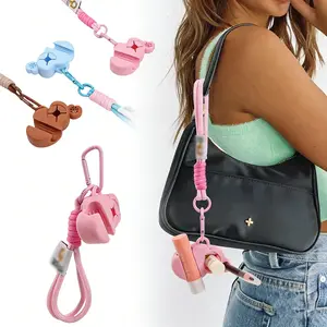 Hands-Free Lipstick Holder Clip – Portable Silicone Makeup Organizer for Lip Gloss, Purse Hanging Charm for Everyday Use