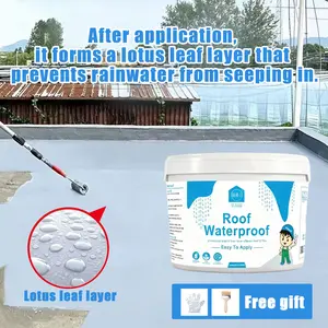1.1 lb Waterproof Coating – A universal waterproof paint for roofs, exterior walls, and basements. It is wear-resistant, heat-resistant, freeze-resistant, and forms a waterproof layer after application to protect the house from leaks.