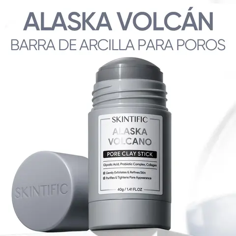 [ES] SKINTIFIC Alaska Volcano Pore Clay Stick 40G, Cruelty-Free, Black Friday Gifts, Holiday Gifts