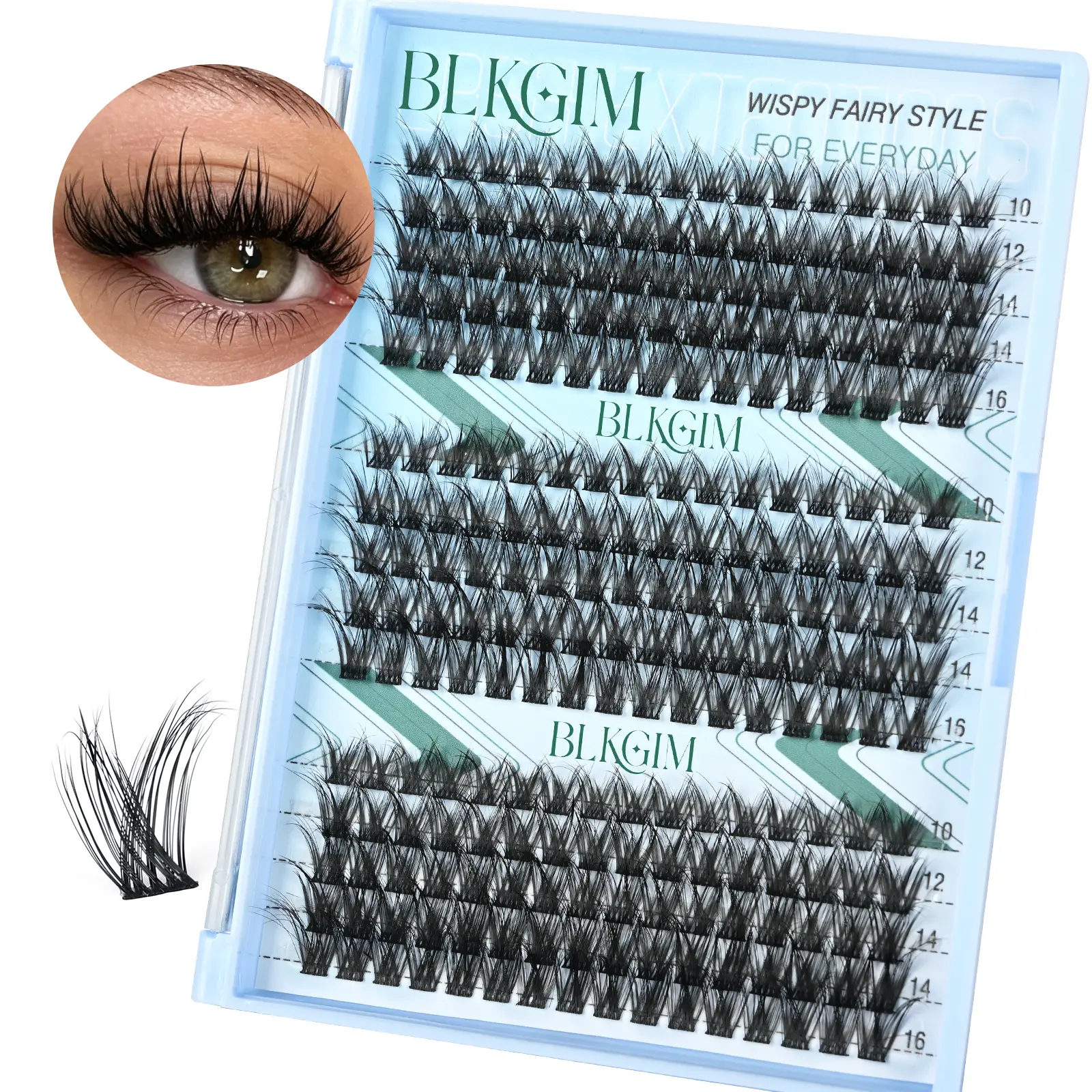 Lash Clusters Wispy Fales Eyelash Clusters 10-16mm Natural Volume Individual Lashes With Flexiale Band 240pcs Reusable Lash Extensions DIY Cluster Salon Level Eyelashes