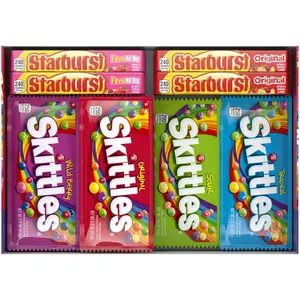 STARBURST Original & FaveRed and SKITTLES Original, Wild Berry, Sour and Tropical Chewy Candy Full Size Travel Essentials Variety Pack, 30 Count Bulk Box