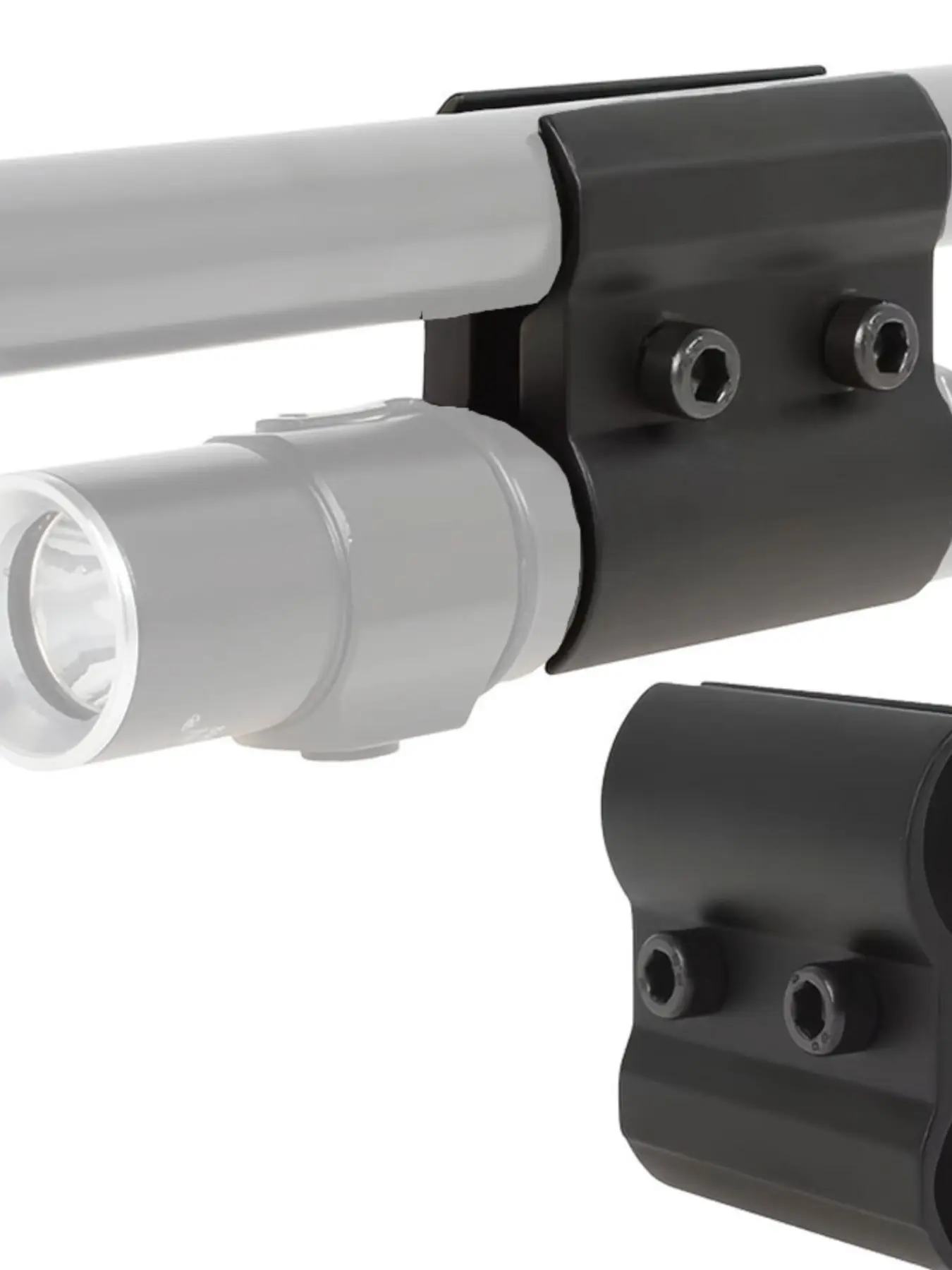 Outdoor Shooting Lantern Mount, Lighting Accessories, Versatile Mounting, Matte Finish Dual Tube Aluminum Laser Scope Bracket, Secure Attachment, Sports Optics Holder, Durable & Reliable Design
